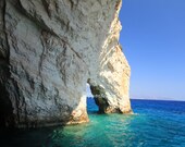 Turquoise blue print, island seascape, Fine art photography, Greek island landscape, Seascape, romantic sea print, nursery decor, 8 x 12"