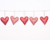 Holiday Decor, Valentines ornaments, Valentines decorations, Home decor, Valentines hangers, Set of 5 Felt  Ornaments, Valentine