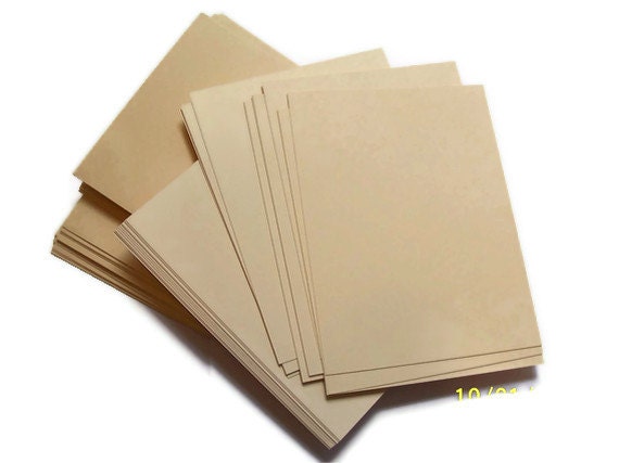 Note Cards with matching envelopes, Buff or Manila color, Blank Cards, 25, 4"x5", double sided