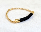 ELIXIR // gold rope bracelet // black
