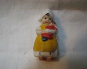 German Bisque 1915 era Frozen Charlotte Penny Doll Dutch Girl Holding Baby Doll