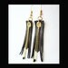 Black gold leather earrings - Black leather dangle earrings - Gold chain jewelry - Lush sexy jewelry - Goth earrings - Rock jewelry