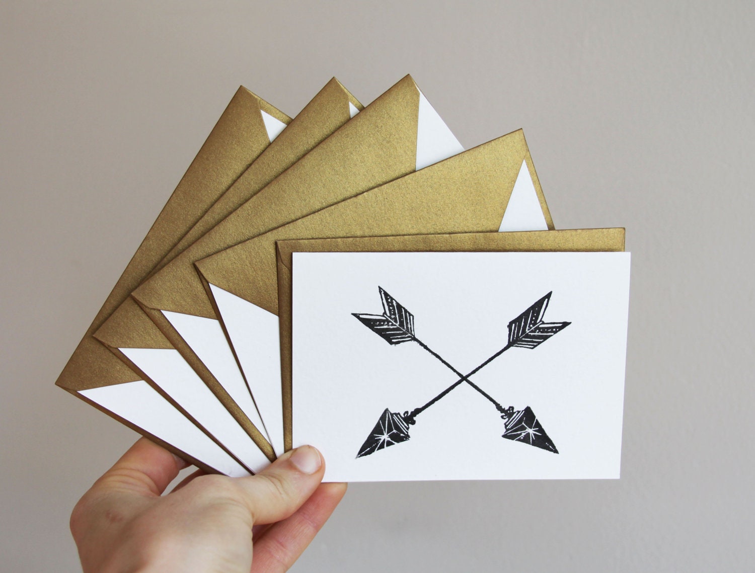 Crossing Arrows, blank stationery, 4bar