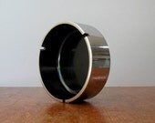 Mod Chrome / Black Plastic Ashtray - Trend Pacific Style