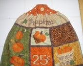 Pumpkin Crocheted Hanging Dish Towel (Double)