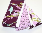 Baby Burp Cloths - Set of 3 - Purple Aviary 2 by Joel Dewberry