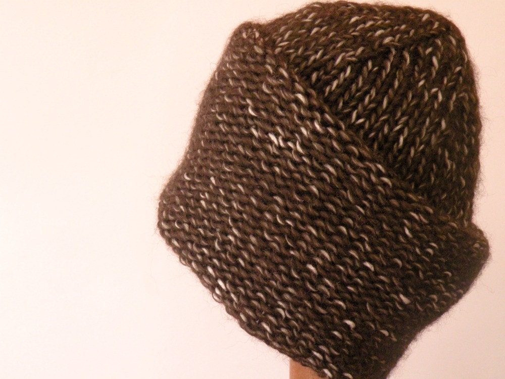 Hand Knit Cozy Knitted Brown Cap - ArzuMusaKnitting