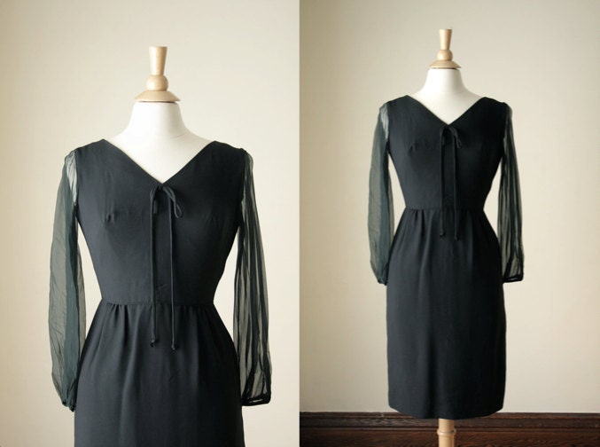 Vintage 1960s Black Dress
