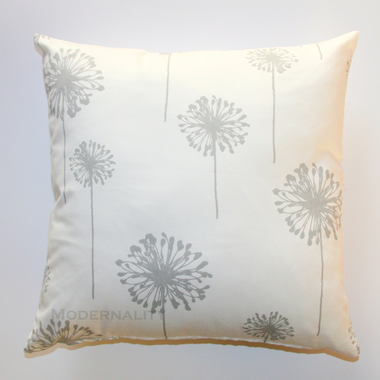 Premier Prints Grey Dandelion Pillow Cover- 16x16 inches- Hidden Zipper Closure
