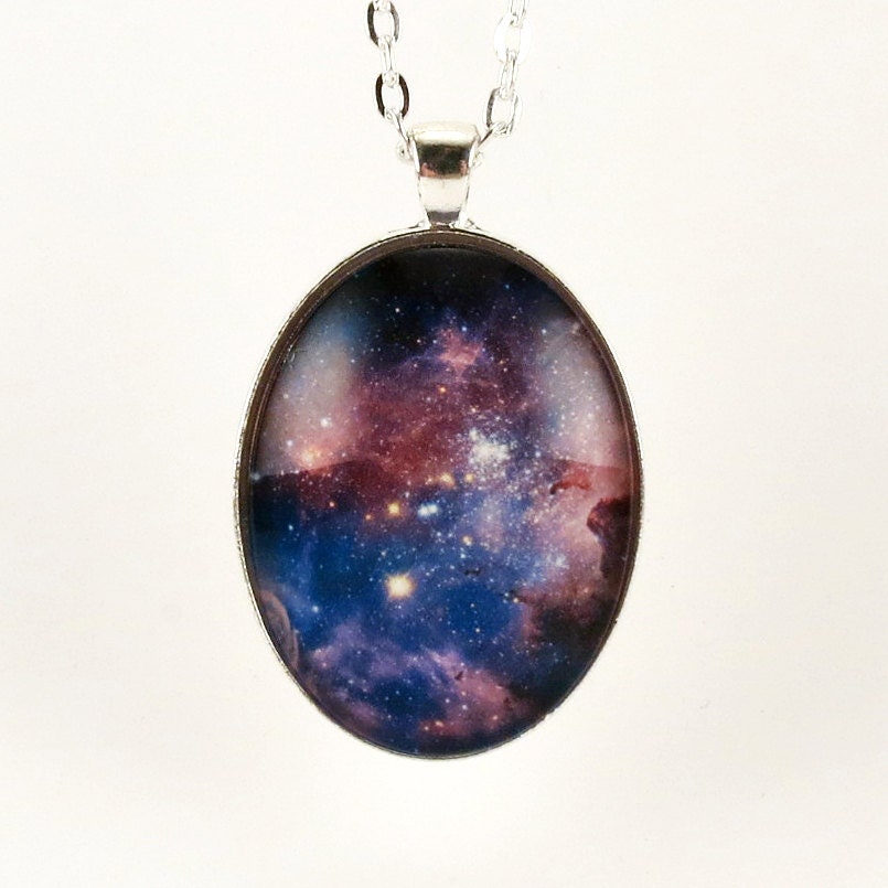 Outer Space Galaxy Pendant, Nebula Necklace, Cosmic Jewelry