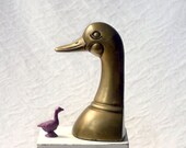 Brass duck head, jolly fowl bookend
