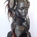 MADE TO ORDER Red, Black & Cream  Warrior Style Headdress