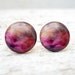 Nebula Earrings Purple-Pink, Galaxy Ear Studs Posts, Christmas
