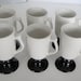 Vintage Hall Irish Coffee Pedestal Mugs-6 Black & White