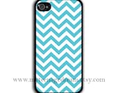 iPhone 4 Case, iphone 4s case, sky blue chevron iPhone black Hard Case for iphone 4 4s