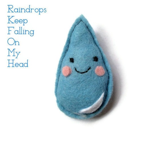 Rain drop -- Kawaii style felt fridge magnet