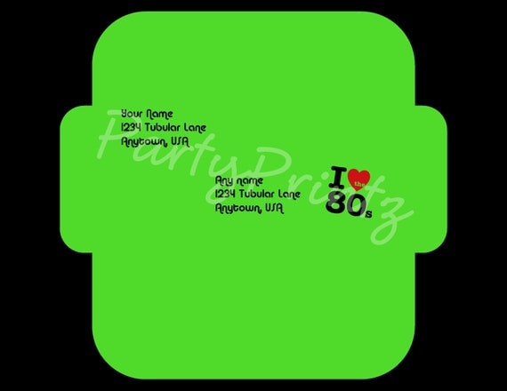 Custom - 80's Envelope template to match Ticket Invitations Il_570xn
