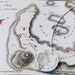 Santorini Map Unisex Sterling Silver Necklace
