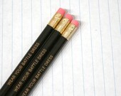 wear your battle dress 3 three black engraved pencils.