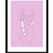 Fashion illustration dress woman Female Fine Art PrInt mounted 16x12