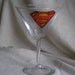 Superman Painted Martini Glass