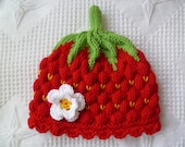 Knitting pattern baby hat, -strawberry- Circumference: 14,5 inch / 36/38 cm PDF