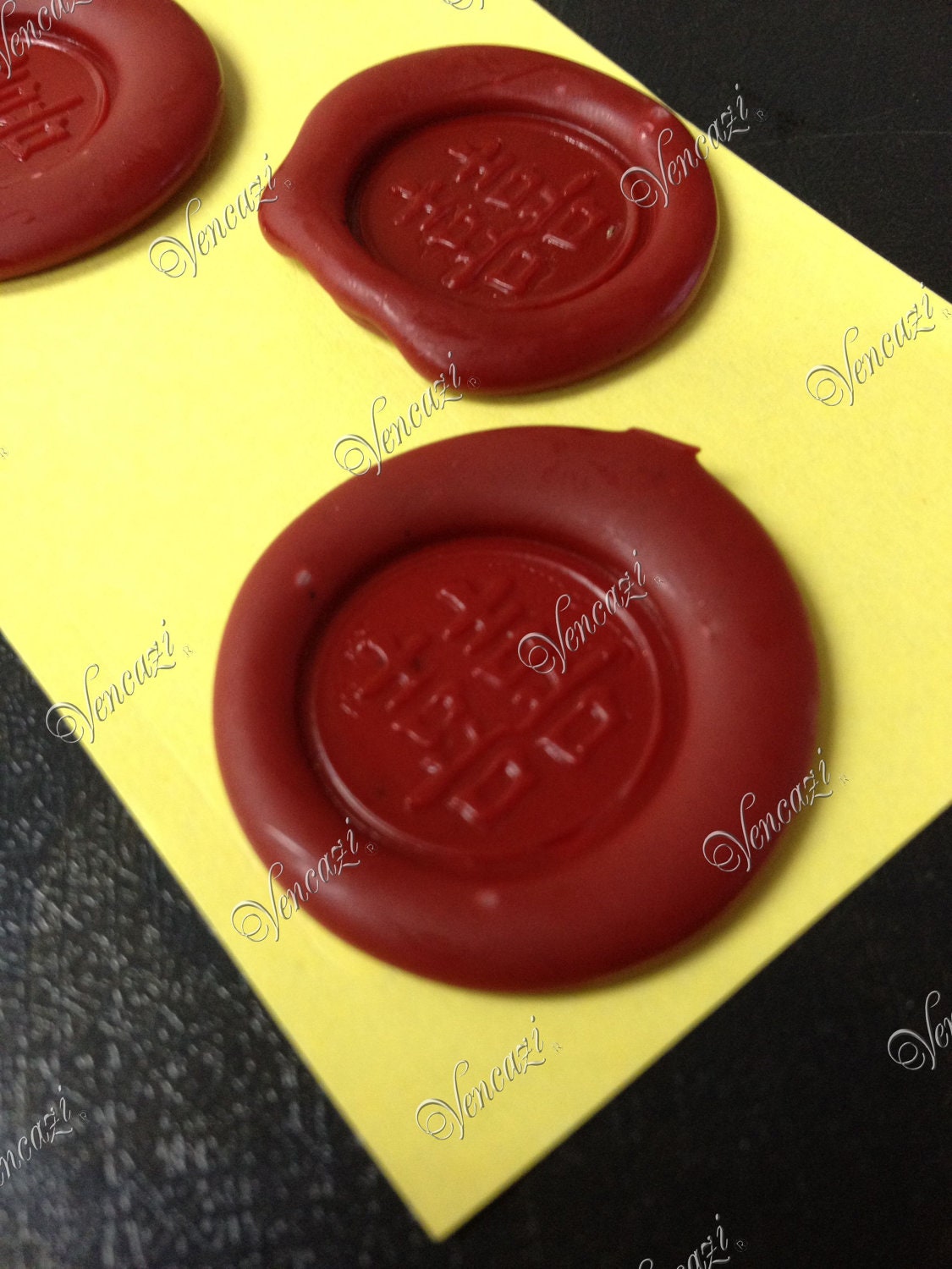 15pcs Ready Made Self Adhesive Sealing Wax Sticker - Chinese Double Happiness