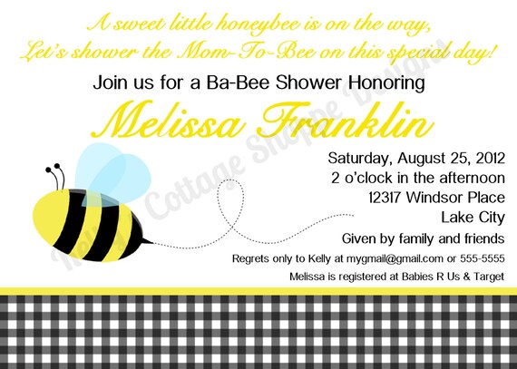 Ba-Bee Shower Invitation... Custom, Digital, Printable Il_570xn