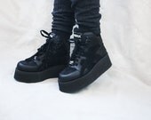 Dark Ray 80's Vintage Black Rave Boots FREE SHIPPING - Never worn