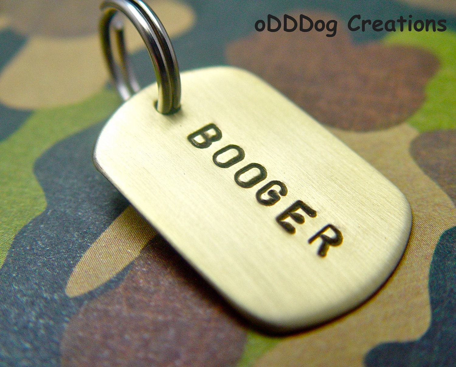 custom dog tag / military / brass / brushed / small : The New-Classic Dog Tag