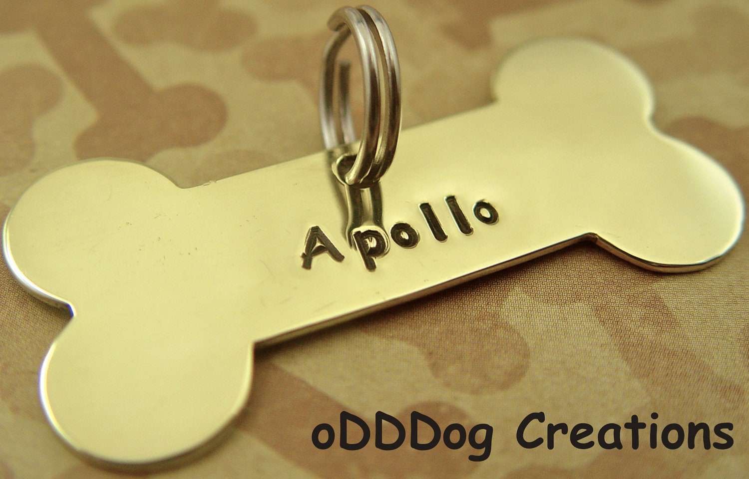 custom dog bone / dog tag in brass : The oDDDoggi Bone