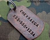 custom dog tag / military / copper / distressed / large : The New-Classic Dog Tag