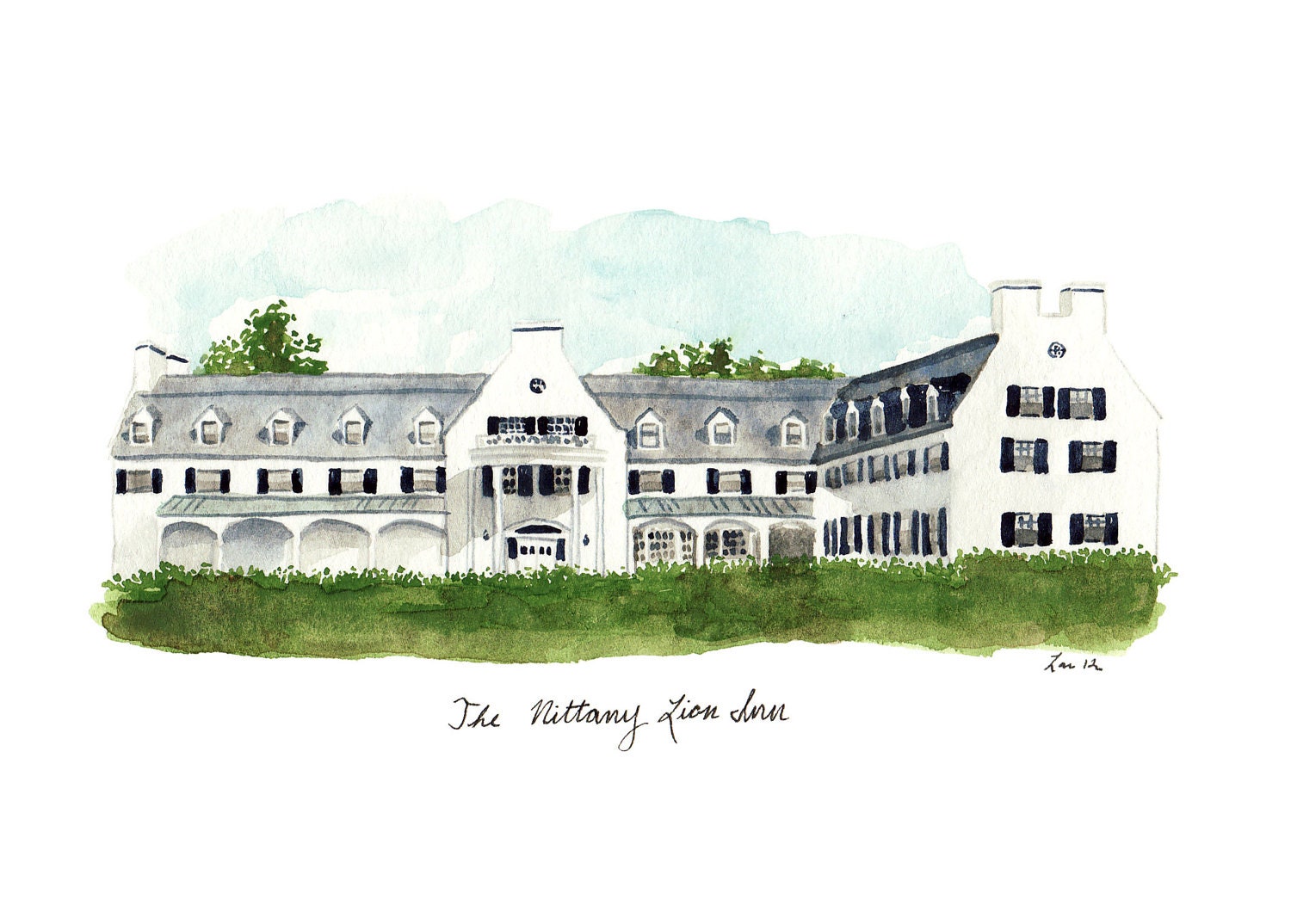 Penn State Nittany Lion Inn - Digital Print 5 x 7 State College PSU Campus Alumni Pennsylvania University
