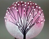 Pikalda : Handmade lampwork 1 glass focal bead pink-'Sweet Tree'-SRA-make to order
