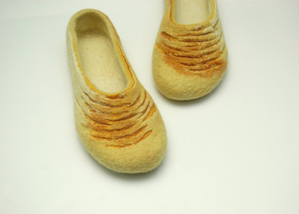 Felted slippers Yellow Yellow