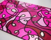 ACEO - Passion - Abstract Glitter Pink Design - Original Art OOAK ATC Small Art