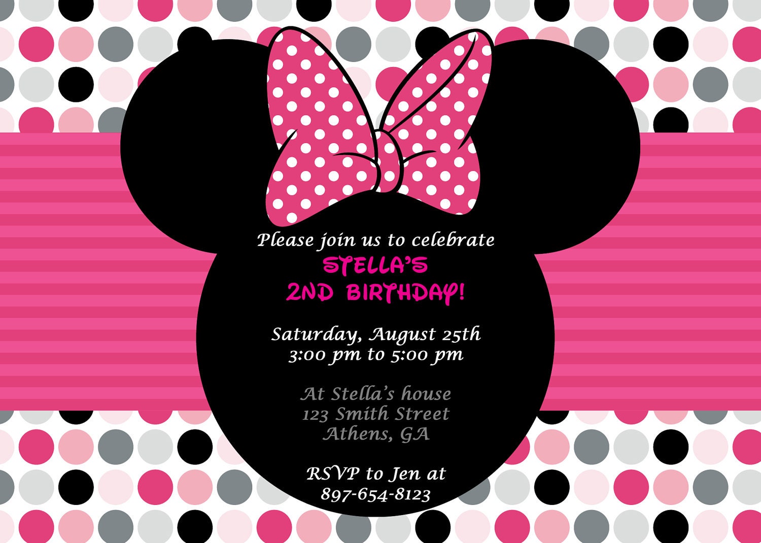 Printable Minnie Mouse Birthday Invitation Il_570xn