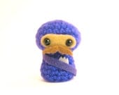 Chubby Ninja Purple Mustache Man Crochet Amigurumi Doll