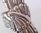 Vintage Taxco Mexican Silver Clamper Bracelet