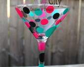 Personalized Martini Glasses/bridesmaids & wedding gifts/party/birthday bridal party pink green white black