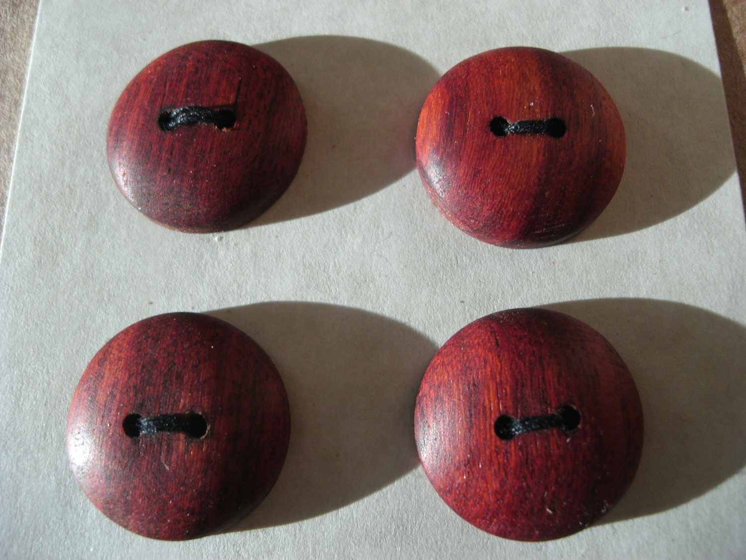 Four Wood Buttons Redheart (3/4 Inch)