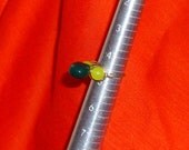 Semi Precious 3 Stone  Bead Silver Filled Wire Wrapped Ring Green Onyx & candy Yellow Dyed Jade size 5 1/4
