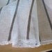Linen Tablecloth Striped Natural White Gray, Linen Lace  59" x 59"