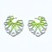 hoop earrings, large statement ombre earrings, neon green to grey gradation
