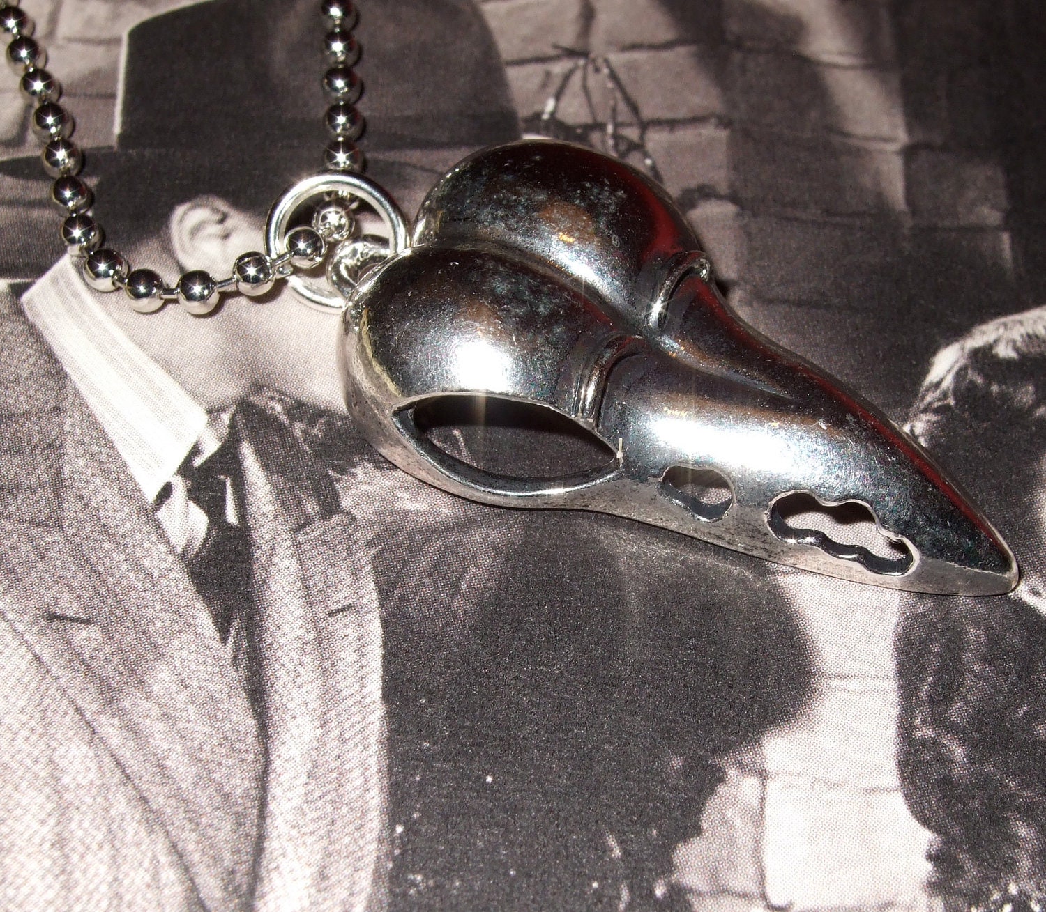Men's Necklace Bird Skull Gothic Skull Pendant Unisex Jewelry Stainless Steel Ball Chain Valentines Jewelry