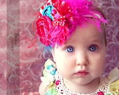 Circus Rosette Headband - Photo Prop - Baby Headband - Birthday Headband - Infant Hairpiece