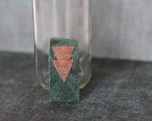 Arrow Leather Hair Clip. For Her. For Baby. For Teens. Geometric. Dark Teal and Rust Brown. Winter Fashion.