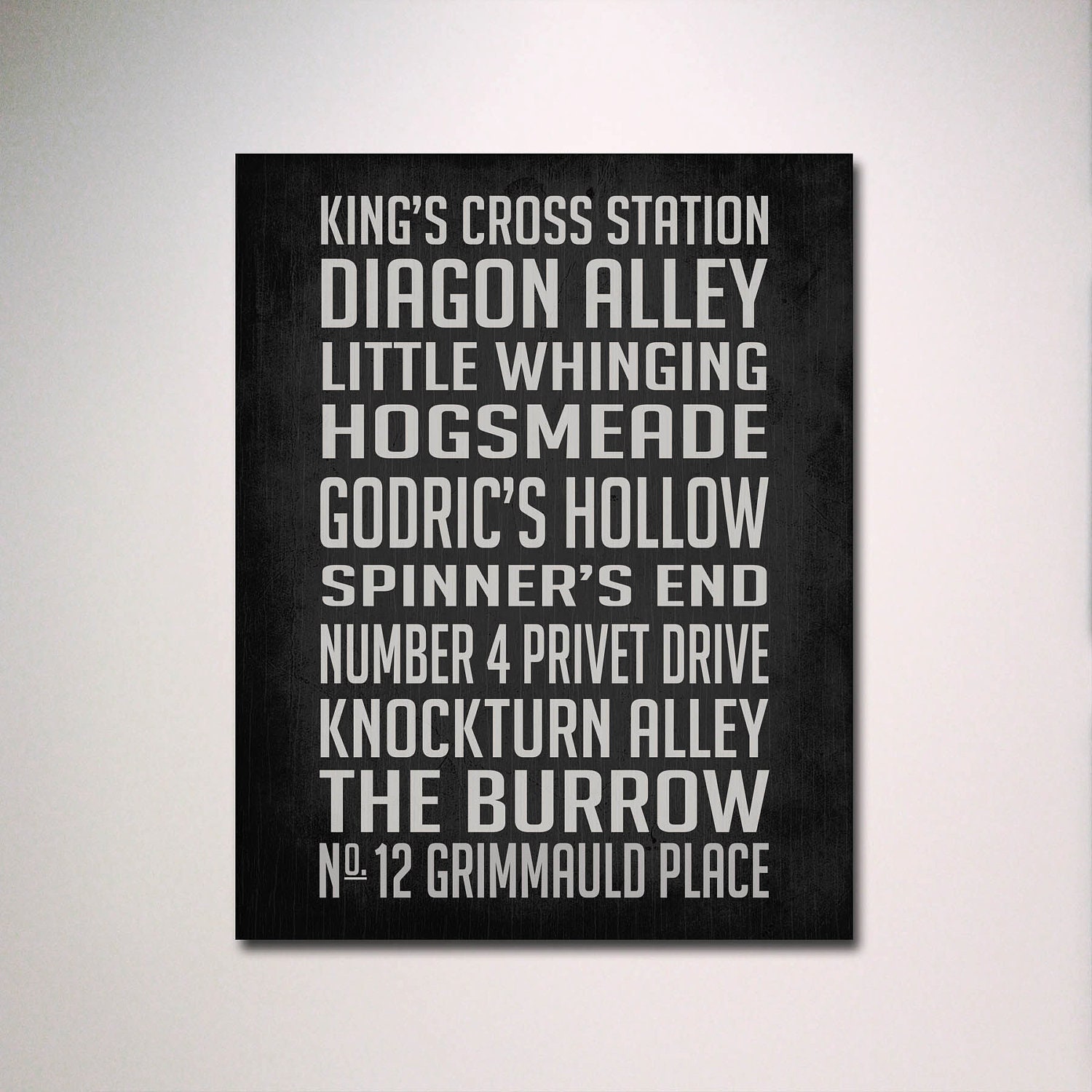 Harry Potter Inspired Subway Sign 11" x 14" Poster / Typography / Wall Art