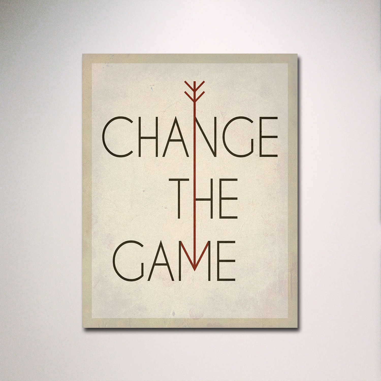 Typography Poster Print / Hunger Games Inspired Change The Game Print 11" x 14" Wall Art