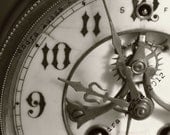 Antique clock and clock movement photo (8 x 8)